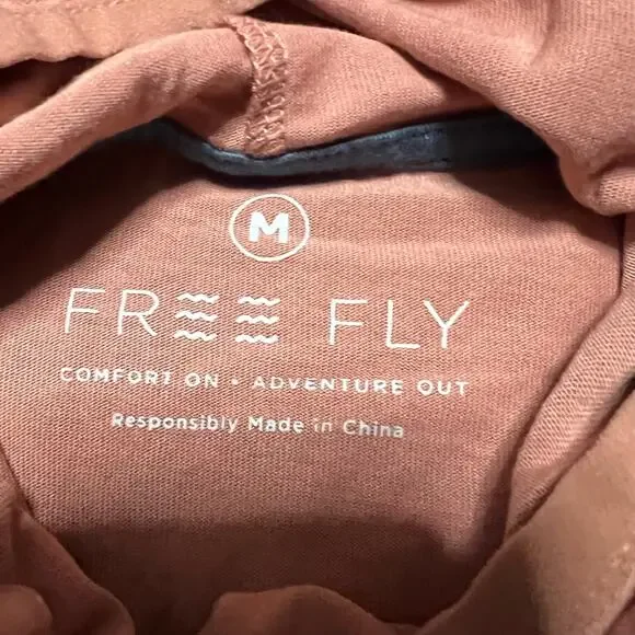 Free Fly Hoodie Womens Medium Bamboo Blend Pullover Performance Orange - Picture 7 of 8